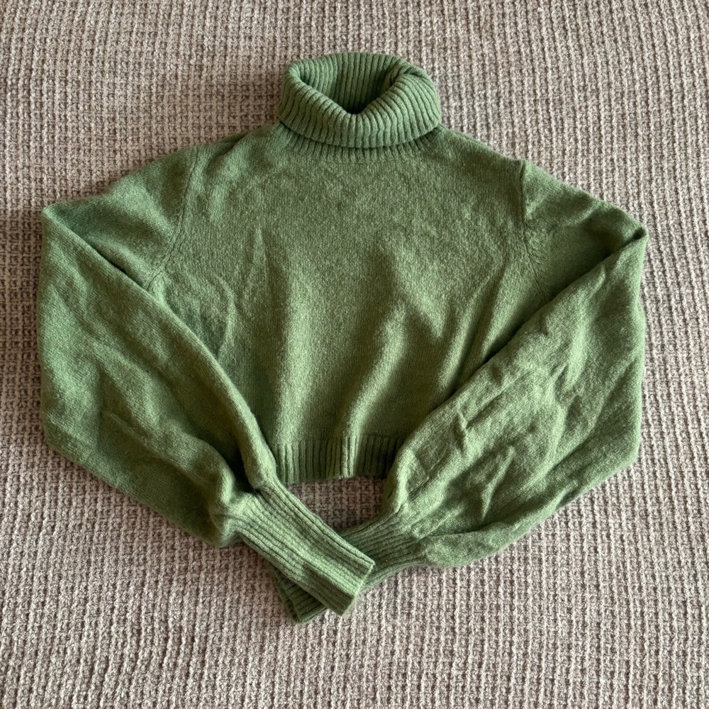Green Turtleneck Sweater